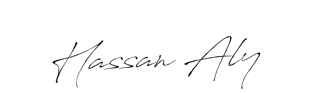 Design your own signature with our free online signature maker. With this signature software, you can create a handwritten (Antro_Vectra) signature for name Hassan Aly. Hassan Aly signature style 6 images and pictures png