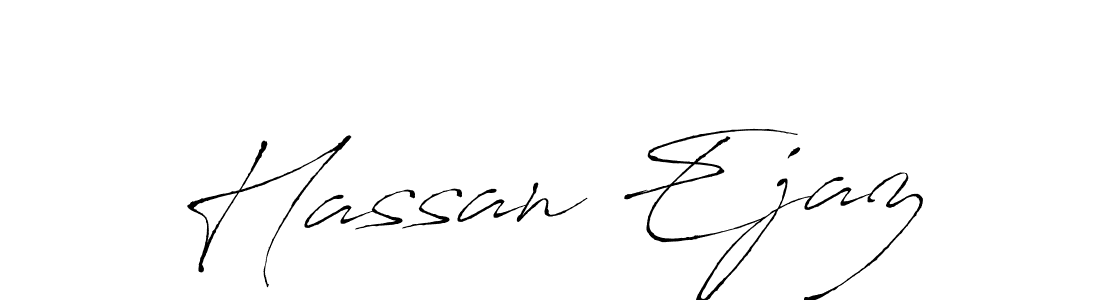 How to make Hassan Ejaz name signature. Use Antro_Vectra style for creating short signs online. This is the latest handwritten sign. Hassan Ejaz signature style 6 images and pictures png