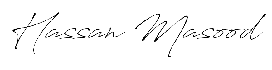 Discover how Hassan Masood looks in an executive cursive font (Antro_Vectra). Perfect for legal documents, invoices, and certificates. Hassan Masood signature style 6 images and pictures png