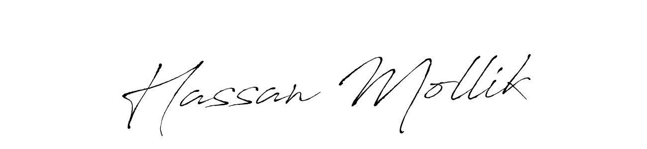 Hassan Mollik stylish signature style. Best Handwritten Sign (Antro_Vectra) for my name. Handwritten Signature Collection Ideas for my name Hassan Mollik. Hassan Mollik signature style 6 images and pictures png
