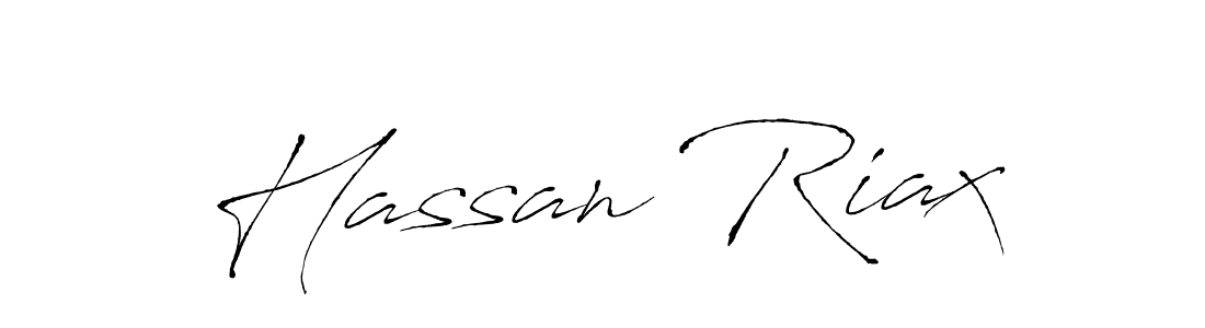 Make a beautiful signature design for name Hassan Riax. With this signature (Antro_Vectra) style, you can create a handwritten signature for free. Hassan Riax signature style 6 images and pictures png