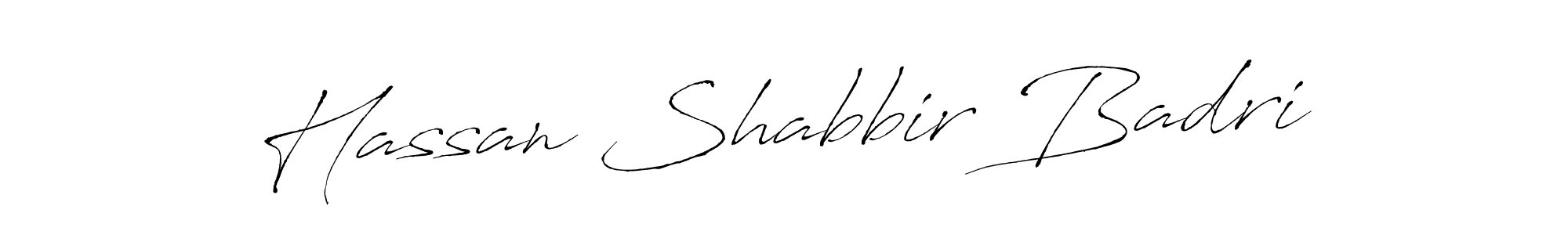 How to make Hassan Shabbir Badri name signature. Use Antro_Vectra style for creating short signs online. This is the latest handwritten sign. Hassan Shabbir Badri signature style 6 images and pictures png