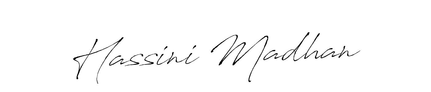 Also we have Hassini Madhan name is the best signature style. Create professional handwritten signature collection using Antro_Vectra autograph style. Hassini Madhan signature style 6 images and pictures png