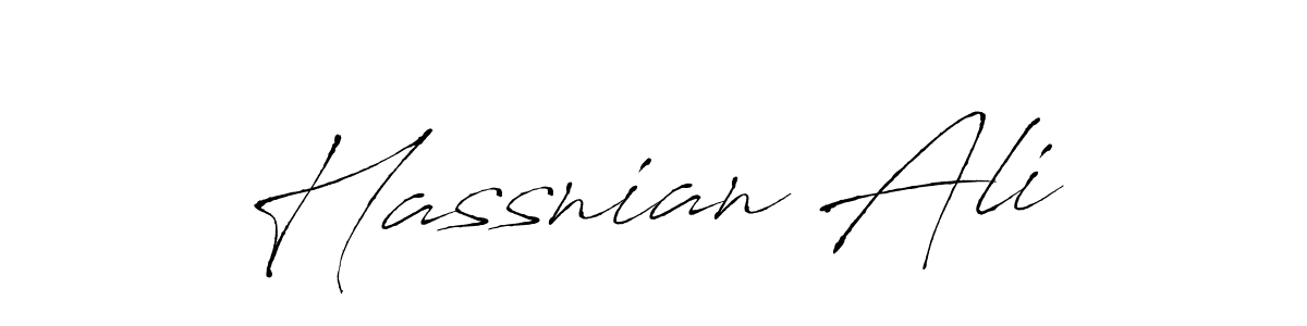 Design your own signature with our free online signature maker. With this signature software, you can create a handwritten (Antro_Vectra) signature for name Hassnian Ali. Hassnian Ali signature style 6 images and pictures png