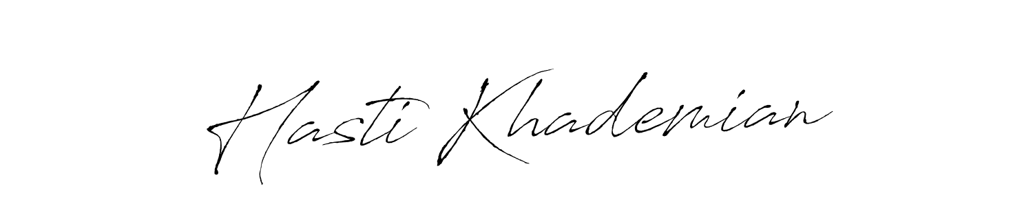 Make a beautiful signature design for name Hasti Khademian. With this signature (Antro_Vectra) style, you can create a handwritten signature for free. Hasti Khademian signature style 6 images and pictures png