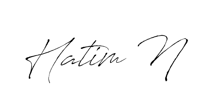 Make a beautiful signature design for name Hatim N. With this signature (Antro_Vectra) style, you can create a handwritten signature for free. Hatim N signature style 6 images and pictures png