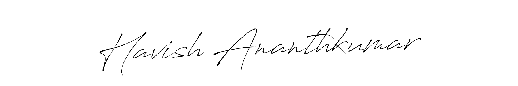 How to make Havish Ananthkumar name signature. Use Antro_Vectra style for creating short signs online. This is the latest handwritten sign. Havish Ananthkumar signature style 6 images and pictures png