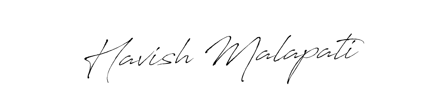 Make a beautiful signature design for name Havish Malapati. With this signature (Antro_Vectra) style, you can create a handwritten signature for free. Havish Malapati signature style 6 images and pictures png