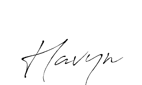 Use a signature maker to create a handwritten signature online. With this signature software, you can design (Antro_Vectra) your own signature for name Havyn. Havyn signature style 6 images and pictures png