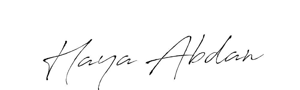 Design your own signature with our free online signature maker. With this signature software, you can create a handwritten (Antro_Vectra) signature for name Haya Abdan. Haya Abdan signature style 6 images and pictures png