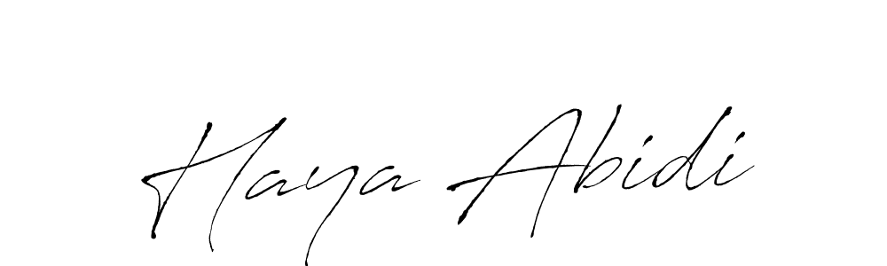 Design your own signature with our free online signature maker. With this signature software, you can create a handwritten (Antro_Vectra) signature for name Haya Abidi. Haya Abidi signature style 6 images and pictures png