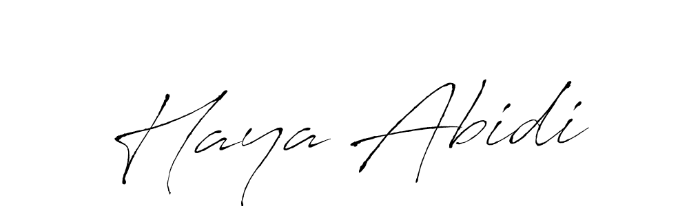 Design your own signature with our free online signature maker. With this signature software, you can create a handwritten (Antro_Vectra) signature for name Haya Abidi. Haya Abidi signature style 6 images and pictures png