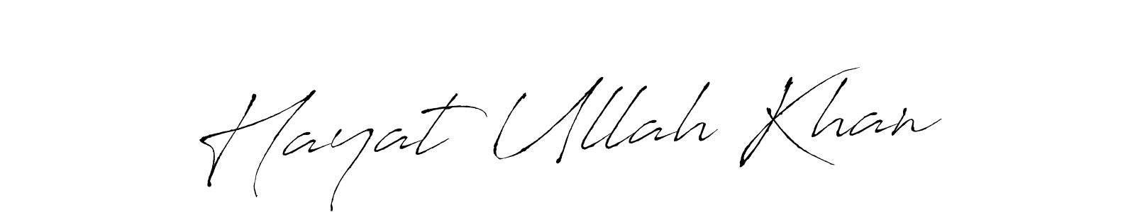 How to make Hayat Ullah Khan name signature. Use Antro_Vectra style for creating short signs online. This is the latest handwritten sign. Hayat Ullah Khan signature style 6 images and pictures png