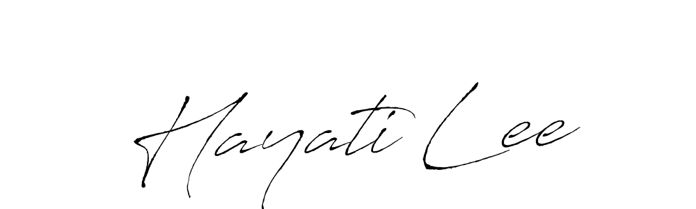 Make a beautiful signature design for name Hayati Lee. With this signature (Antro_Vectra) style, you can create a handwritten signature for free. Hayati Lee signature style 6 images and pictures png
