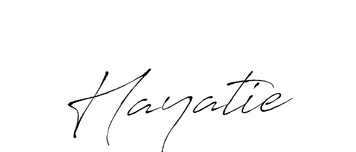 Design your own signature with our free online signature maker. With this signature software, you can create a handwritten (Antro_Vectra) signature for name Hayatie. Hayatie signature style 6 images and pictures png