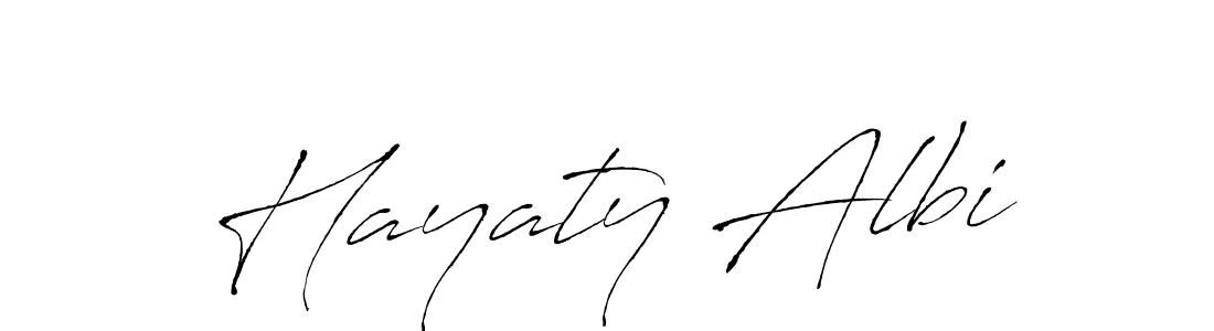 How to make Hayaty Albi name signature. Use Antro_Vectra style for creating short signs online. This is the latest handwritten sign. Hayaty Albi signature style 6 images and pictures png