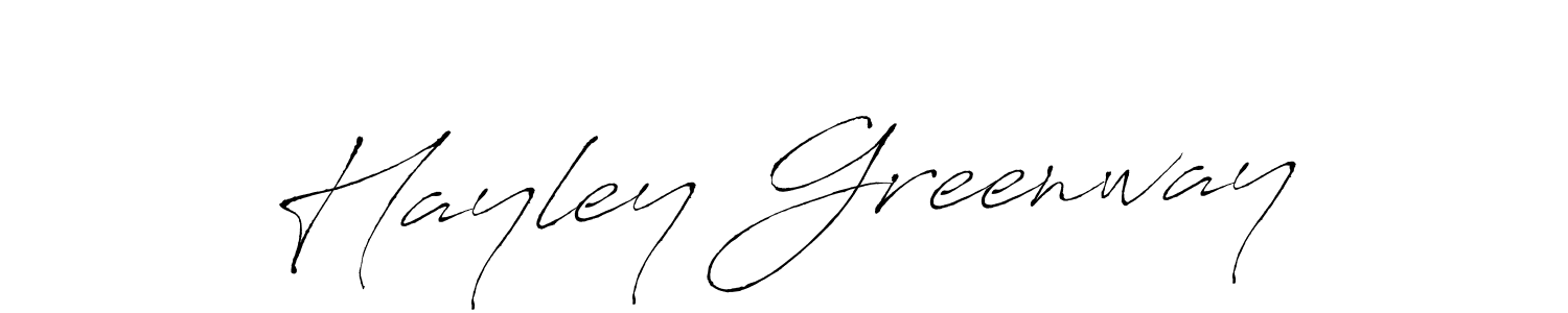 Hayley Greenway stylish signature style. Best Handwritten Sign (Antro_Vectra) for my name. Handwritten Signature Collection Ideas for my name Hayley Greenway. Hayley Greenway signature style 6 images and pictures png