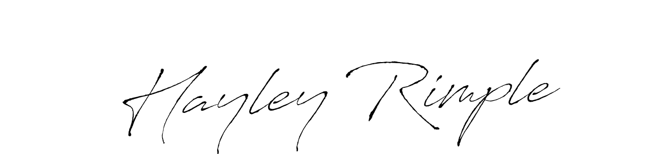 Design your own signature with our free online signature maker. With this signature software, you can create a handwritten (Antro_Vectra) signature for name Hayley Rimple. Hayley Rimple signature style 6 images and pictures png