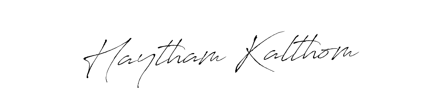 Create a beautiful signature design for name Haytham Kalthom. With this signature (Antro_Vectra) fonts, you can make a handwritten signature for free. Haytham Kalthom signature style 6 images and pictures png