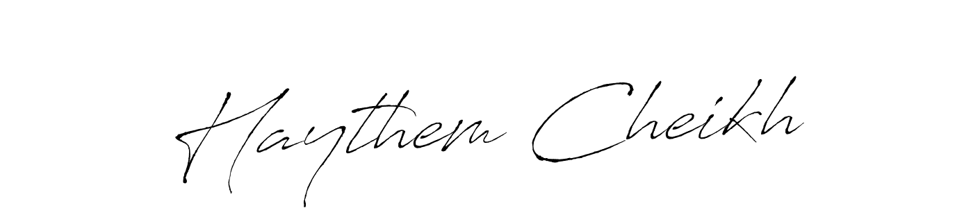 Design your own signature with our free online signature maker. With this signature software, you can create a handwritten (Antro_Vectra) signature for name Haythem Cheikh. Haythem Cheikh signature style 6 images and pictures png