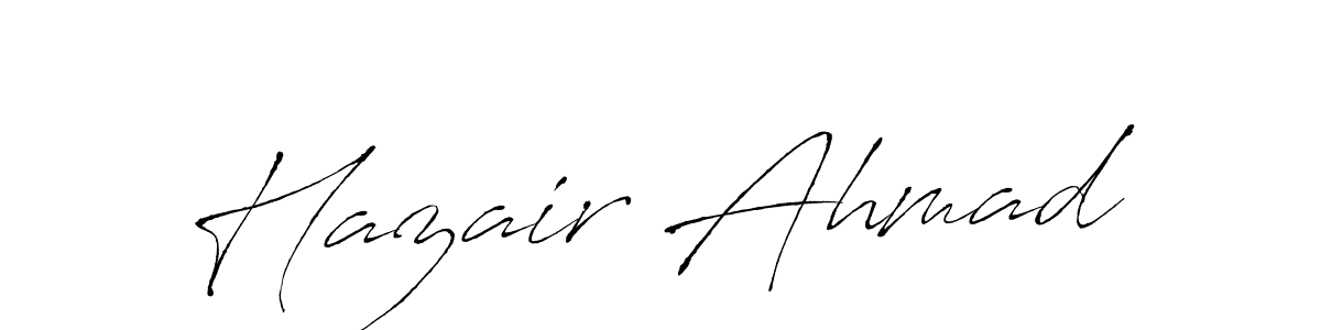 Make a beautiful signature design for name Hazair Ahmad. With this signature (Antro_Vectra) style, you can create a handwritten signature for free. Hazair Ahmad signature style 6 images and pictures png