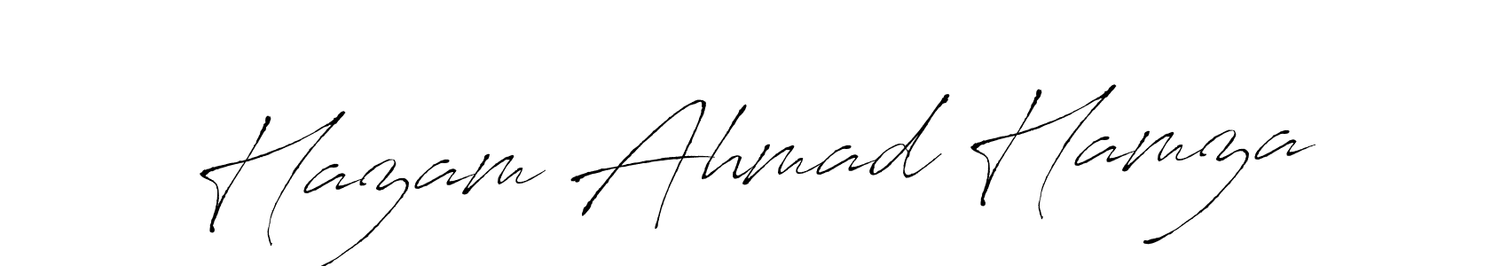 Make a short Hazam Ahmad Hamza signature style. Manage your documents anywhere anytime using Antro_Vectra. Create and add eSignatures, submit forms, share and send files easily. Hazam Ahmad Hamza signature style 6 images and pictures png