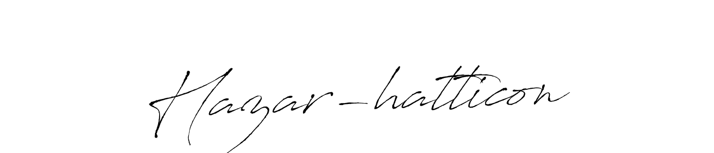 How to make Hazar-hatticon name signature. Use Antro_Vectra style for creating short signs online. This is the latest handwritten sign. Hazar-hatticon signature style 6 images and pictures png