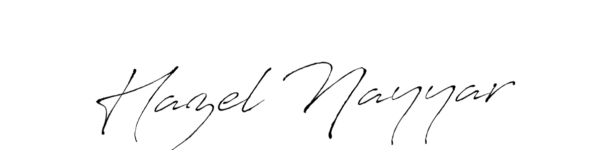 How to make Hazel Nayyar name signature. Use Antro_Vectra style for creating short signs online. This is the latest handwritten sign. Hazel Nayyar signature style 6 images and pictures png