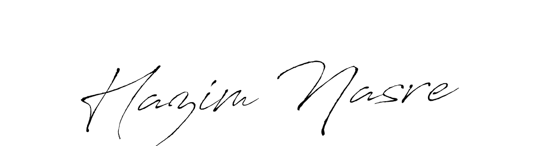 Create a beautiful signature design for name Hazim Nasre. With this signature (Antro_Vectra) fonts, you can make a handwritten signature for free. Hazim Nasre signature style 6 images and pictures png