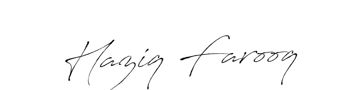 Haziq Farooq stylish signature style. Best Handwritten Sign (Antro_Vectra) for my name. Handwritten Signature Collection Ideas for my name Haziq Farooq. Haziq Farooq signature style 6 images and pictures png