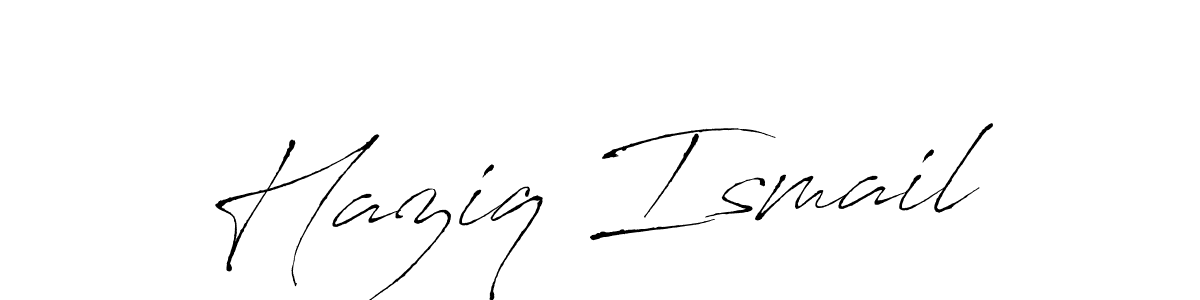 Create a beautiful signature design for name Haziq Ismail. With this signature (Antro_Vectra) fonts, you can make a handwritten signature for free. Haziq Ismail signature style 6 images and pictures png