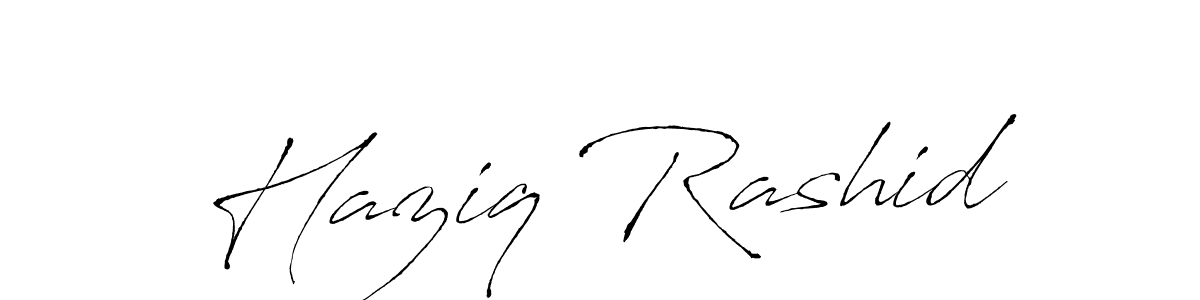 Make a beautiful signature design for name Haziq Rashid. With this signature (Antro_Vectra) style, you can create a handwritten signature for free. Haziq Rashid signature style 6 images and pictures png