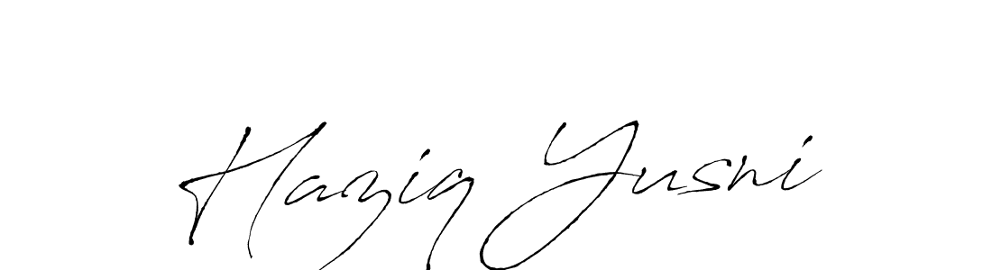 Similarly Antro_Vectra is the best handwritten signature design. Signature creator online .You can use it as an online autograph creator for name Haziq Yusni. Haziq Yusni signature style 6 images and pictures png