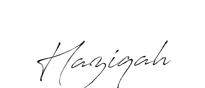 Make a beautiful signature design for name Haziqah. With this signature (Antro_Vectra) style, you can create a handwritten signature for free. Haziqah signature style 6 images and pictures png