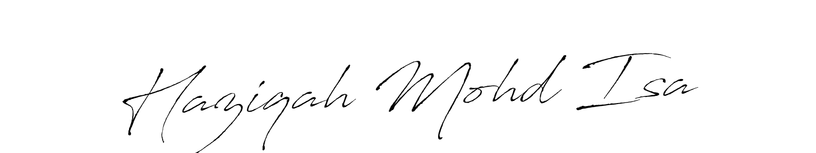 Also we have Haziqah Mohd Isa name is the best signature style. Create professional handwritten signature collection using Antro_Vectra autograph style. Haziqah Mohd Isa signature style 6 images and pictures png