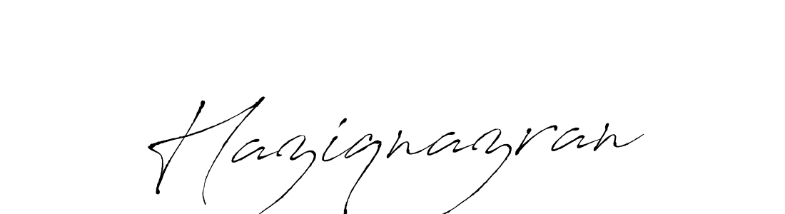 How to make Haziqnazran signature? Antro_Vectra is a professional autograph style. Create handwritten signature for Haziqnazran name. Haziqnazran signature style 6 images and pictures png