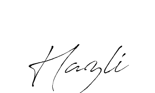 Design your own signature with our free online signature maker. With this signature software, you can create a handwritten (Antro_Vectra) signature for name Hazli. Hazli signature style 6 images and pictures png