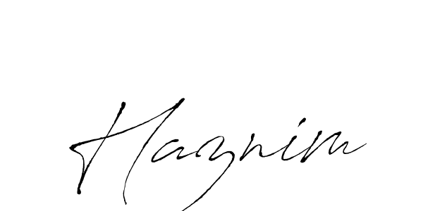 Make a beautiful signature design for name Haznim. With this signature (Antro_Vectra) style, you can create a handwritten signature for free. Haznim signature style 6 images and pictures png