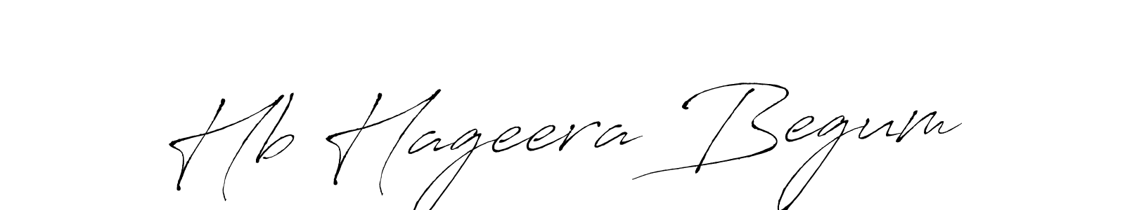 How to make Hb Hageera Begum name signature. Use Antro_Vectra style for creating short signs online. This is the latest handwritten sign. Hb Hageera Begum signature style 6 images and pictures png