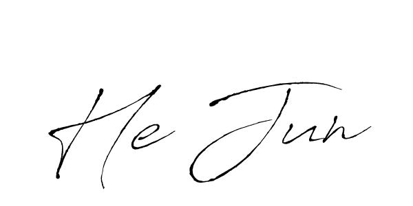 The best way (Antro_Vectra) to make a short signature is to pick only two or three words in your name. The name He Jun include a total of six letters. For converting this name. He Jun signature style 6 images and pictures png