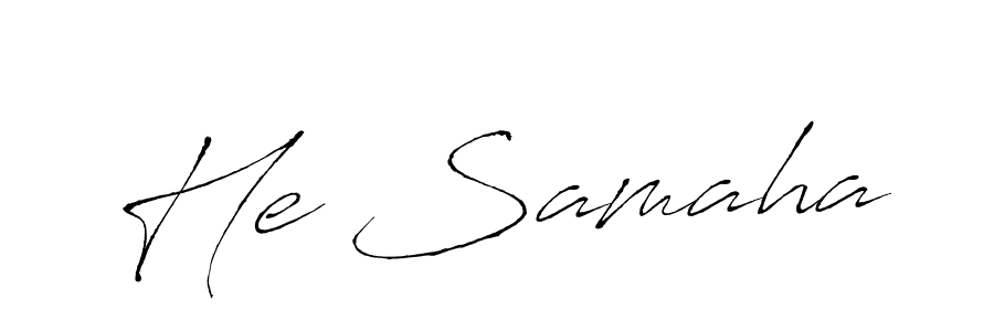 Also You can easily find your signature by using the search form. We will create He Samaha name handwritten signature images for you free of cost using Antro_Vectra sign style. He Samaha signature style 6 images and pictures png