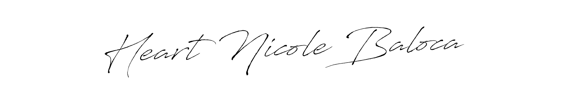 if you are searching for the best signature style for your name Heart Nicole Baloca. so please give up your signature search. here we have designed multiple signature styles  using Antro_Vectra. Heart Nicole Baloca signature style 6 images and pictures png