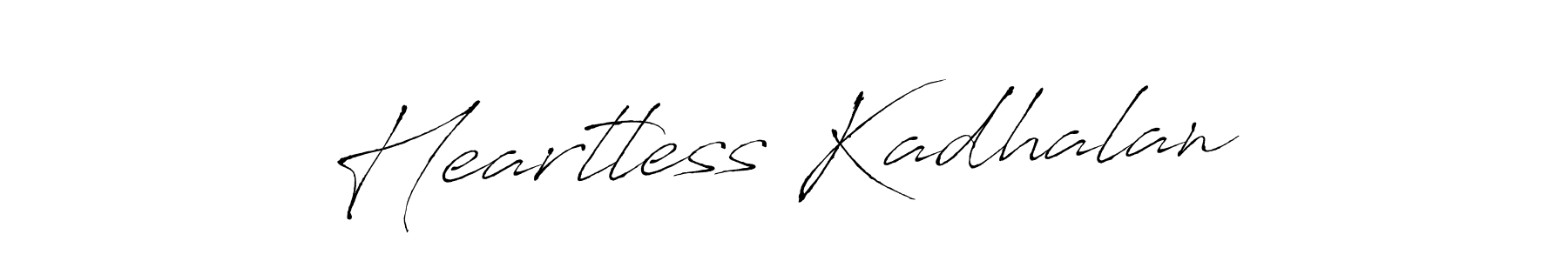 Similarly Antro_Vectra is the best handwritten signature design. Signature creator online .You can use it as an online autograph creator for name Heartless Kadhalan. Heartless Kadhalan signature style 6 images and pictures png