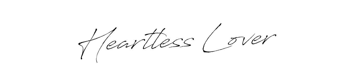 Heartless Lover stylish signature style. Best Handwritten Sign (Antro_Vectra) for my name. Handwritten Signature Collection Ideas for my name Heartless Lover. Heartless Lover signature style 6 images and pictures png