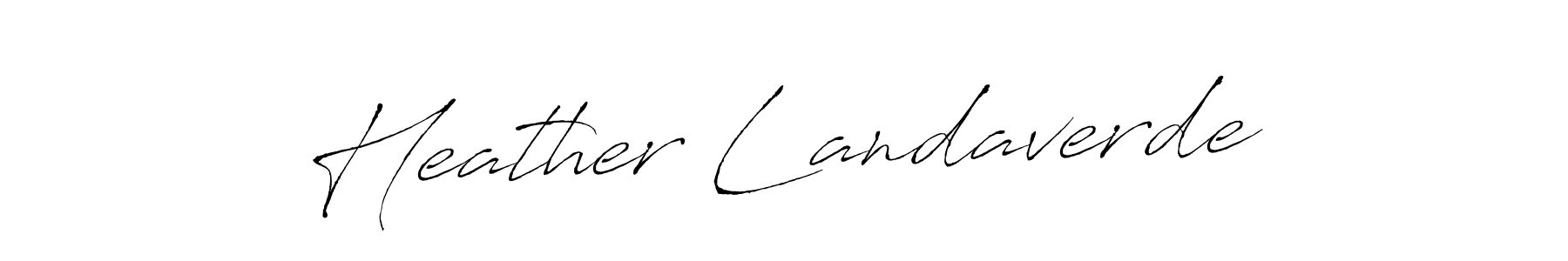 How to make Heather Landaverde name signature. Use Antro_Vectra style for creating short signs online. This is the latest handwritten sign. Heather Landaverde signature style 6 images and pictures png