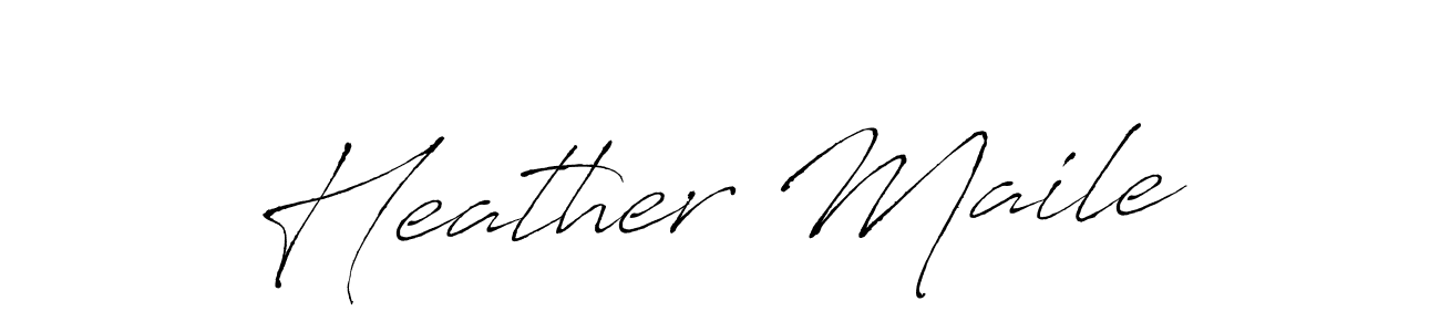 Similarly Antro_Vectra is the best handwritten signature design. Signature creator online .You can use it as an online autograph creator for name Heather Maile. Heather Maile signature style 6 images and pictures png