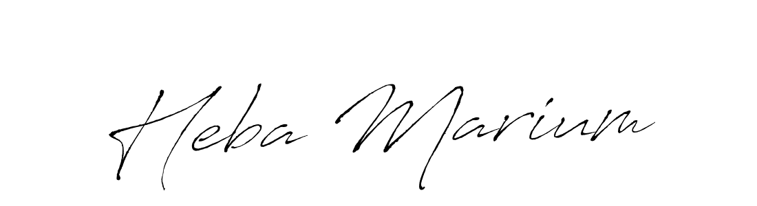 Use a signature maker to create a handwritten signature online. With this signature software, you can design (Antro_Vectra) your own signature for name Heba Marium. Heba Marium signature style 6 images and pictures png