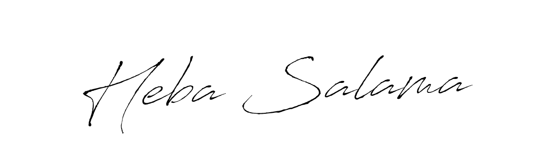 Make a beautiful signature design for name Heba Salama. With this signature (Antro_Vectra) style, you can create a handwritten signature for free. Heba Salama signature style 6 images and pictures png