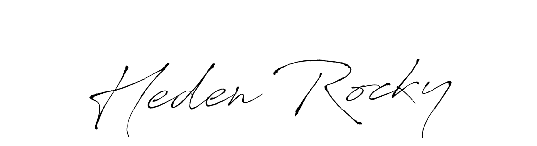 Also we have Heden Rocky name is the best signature style. Create professional handwritten signature collection using Antro_Vectra autograph style. Heden Rocky signature style 6 images and pictures png