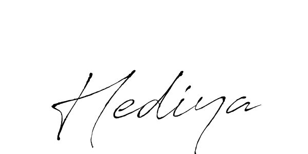 Create a beautiful signature design for name Hediya. With this signature (Antro_Vectra) fonts, you can make a handwritten signature for free. Hediya signature style 6 images and pictures png